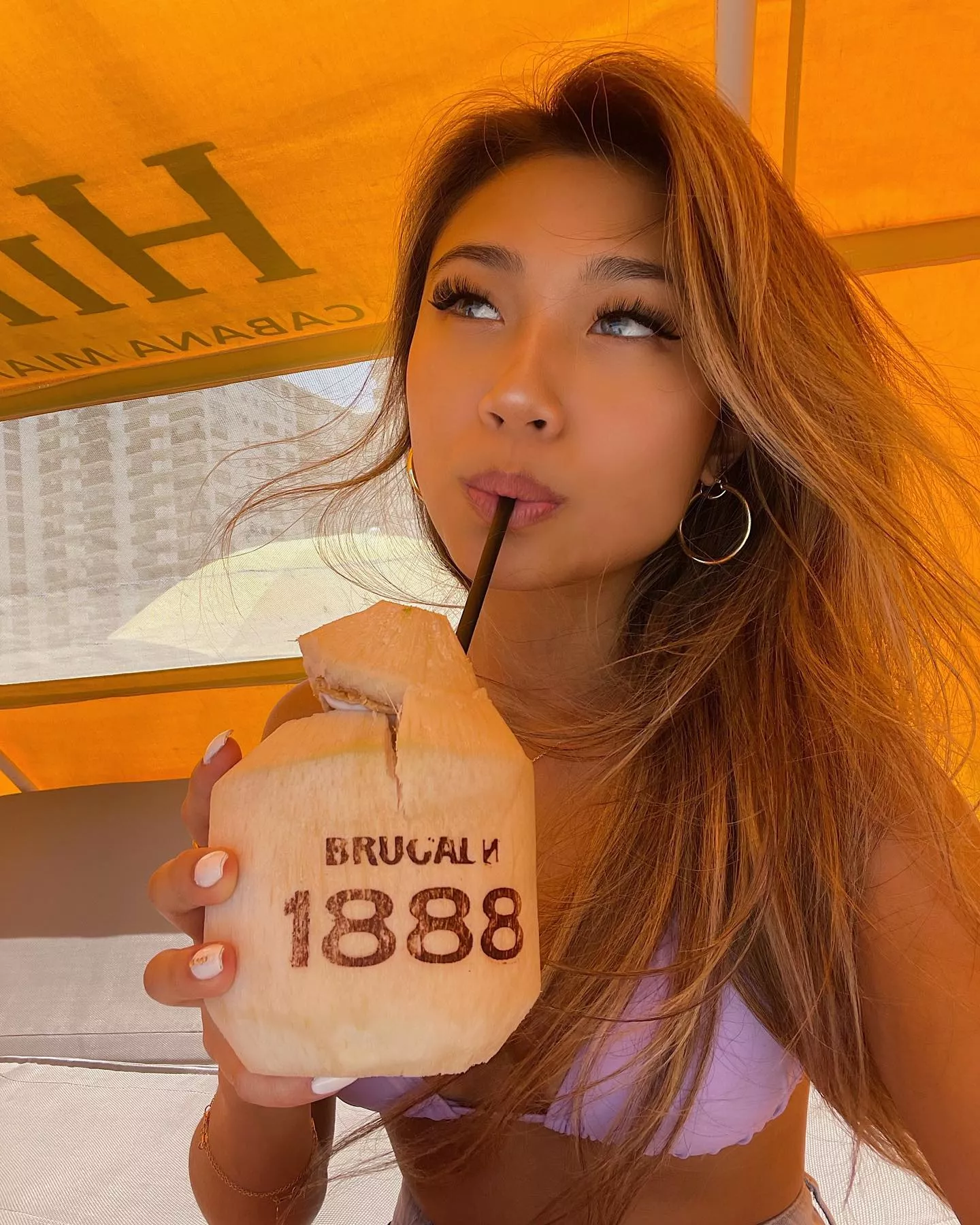 Bikini and hoop earrings