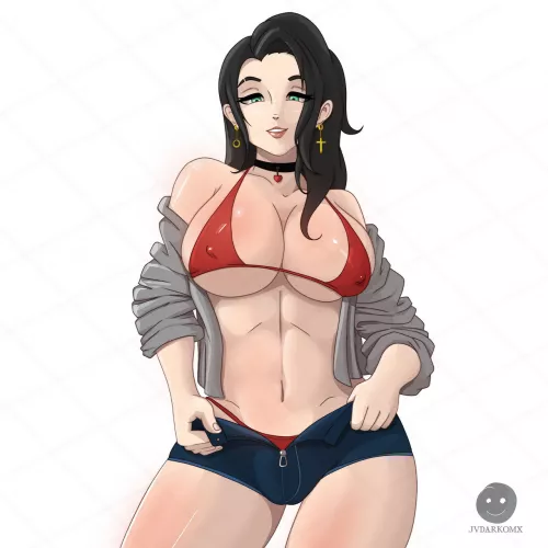 Taking Off Her Shorts Tight Red Bikini ( JVDARK0) [Original]