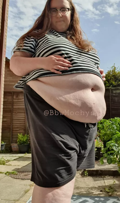 Thought I'd get try and get a tan on my huge belly... might take a while though 😈