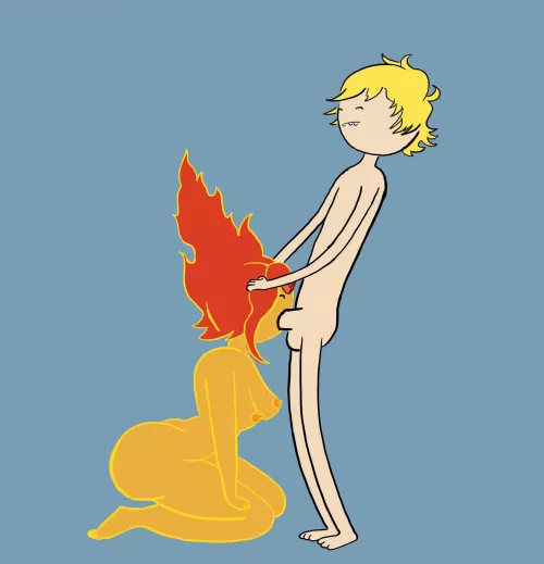 Finn in Flame Princess’ throat