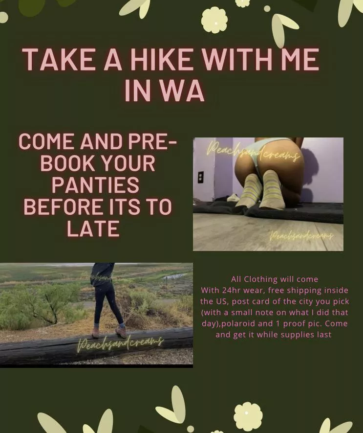 [selling] Come and pre-book your B-day month panties! 🎁I’ll be having lots of fun 😉 and going on a nice big road trip with lots of activities to choose from. From walking the Vegas strip to taking a hike in WA. (Pre-booking closes 7/25)