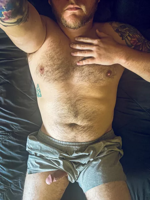 Relaxing after my workout.