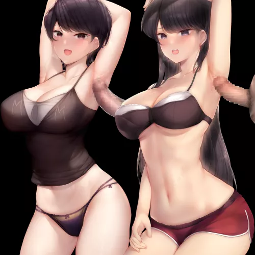 Komi and her mom giving armpit jobs [Kimoshi]