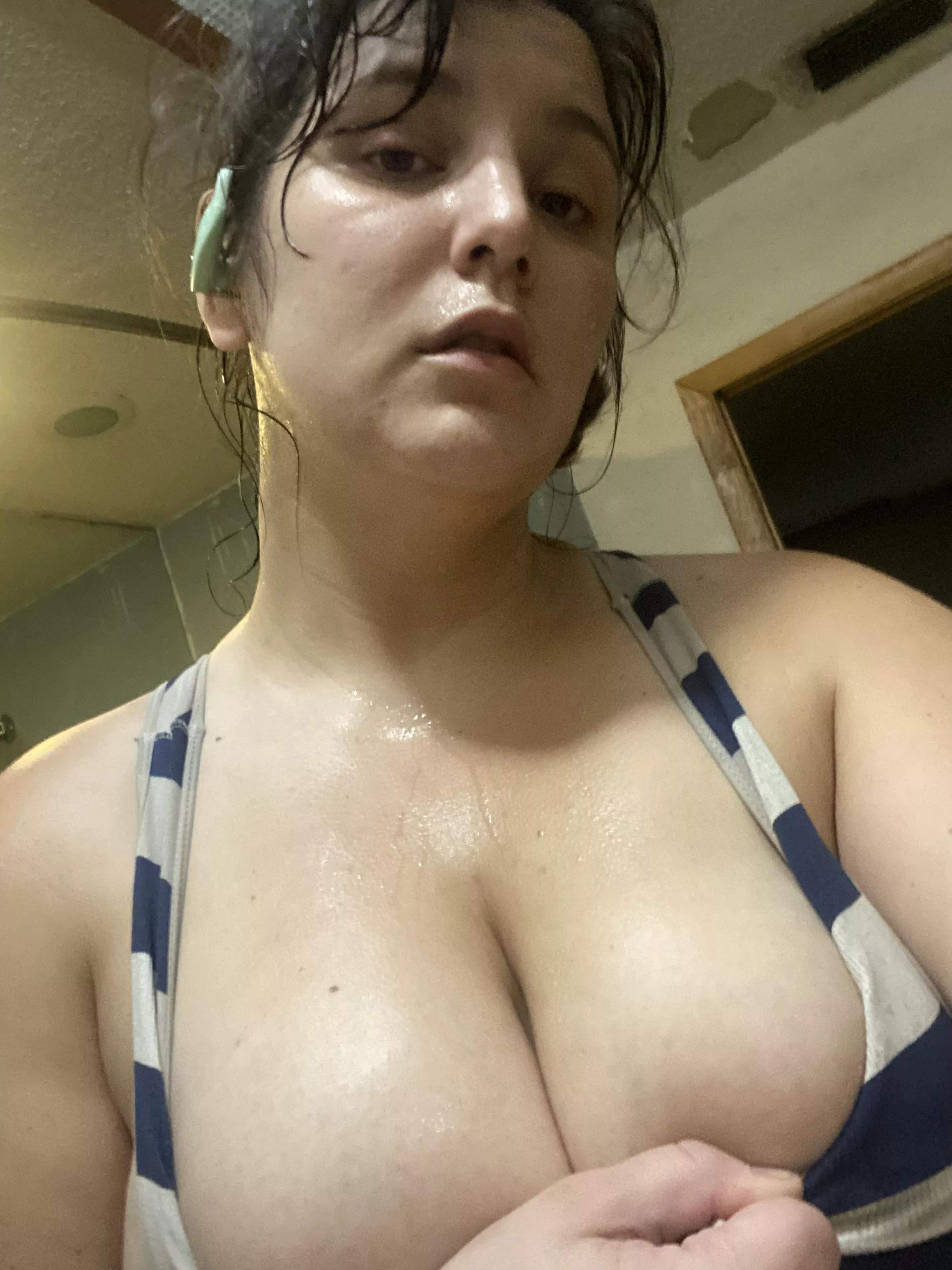 I get so sweaty cleaning houses