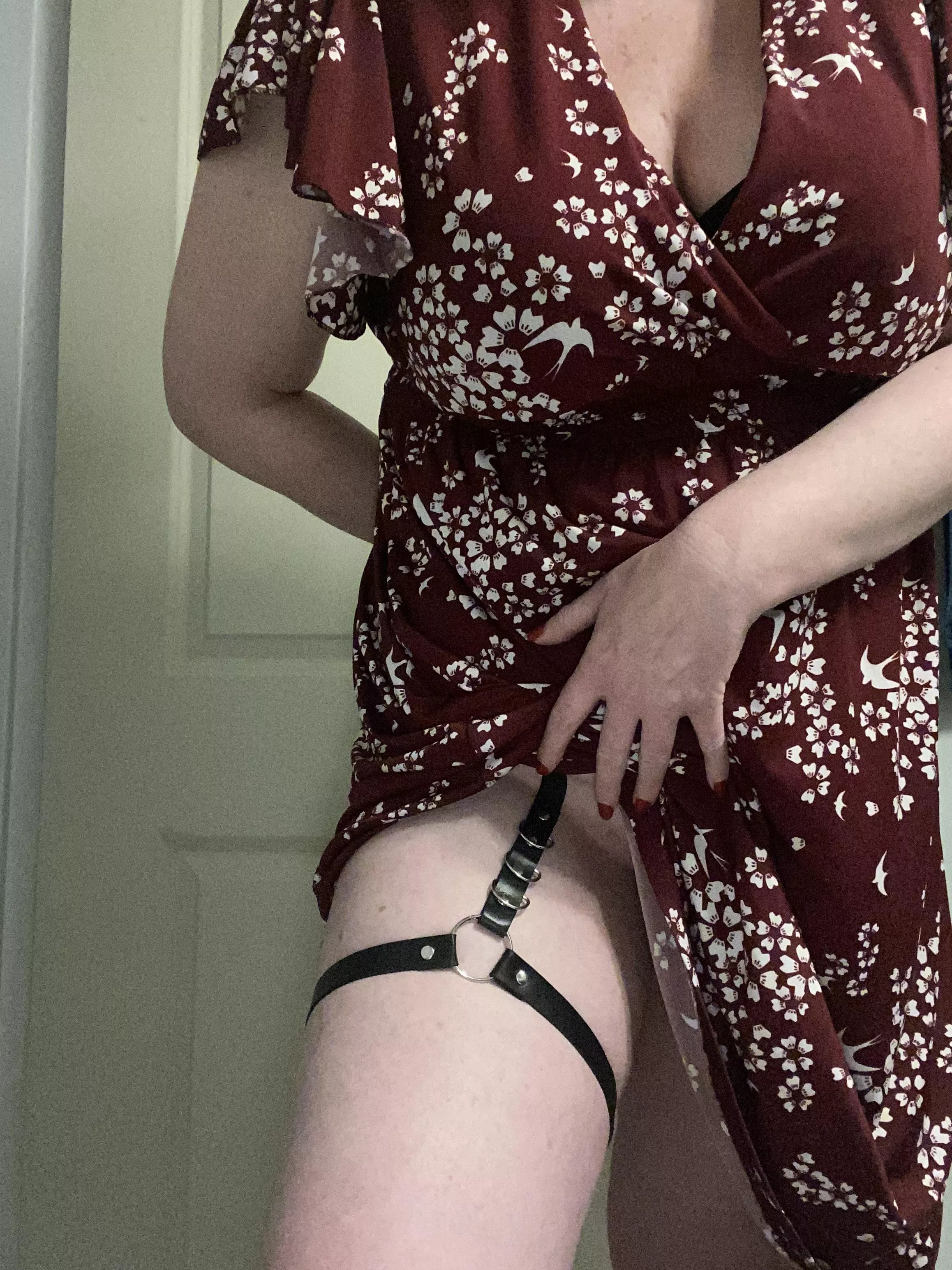 Sometimes I like to wear something secret under my dress [F]