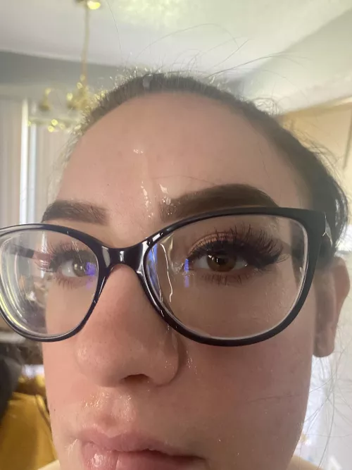 having cum drip down my glasses looks similar to dying in a James Bond video game