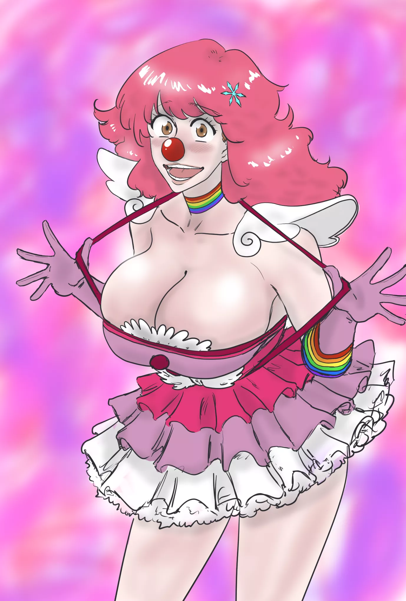 Orihime as the Phoenix Wright clown :)