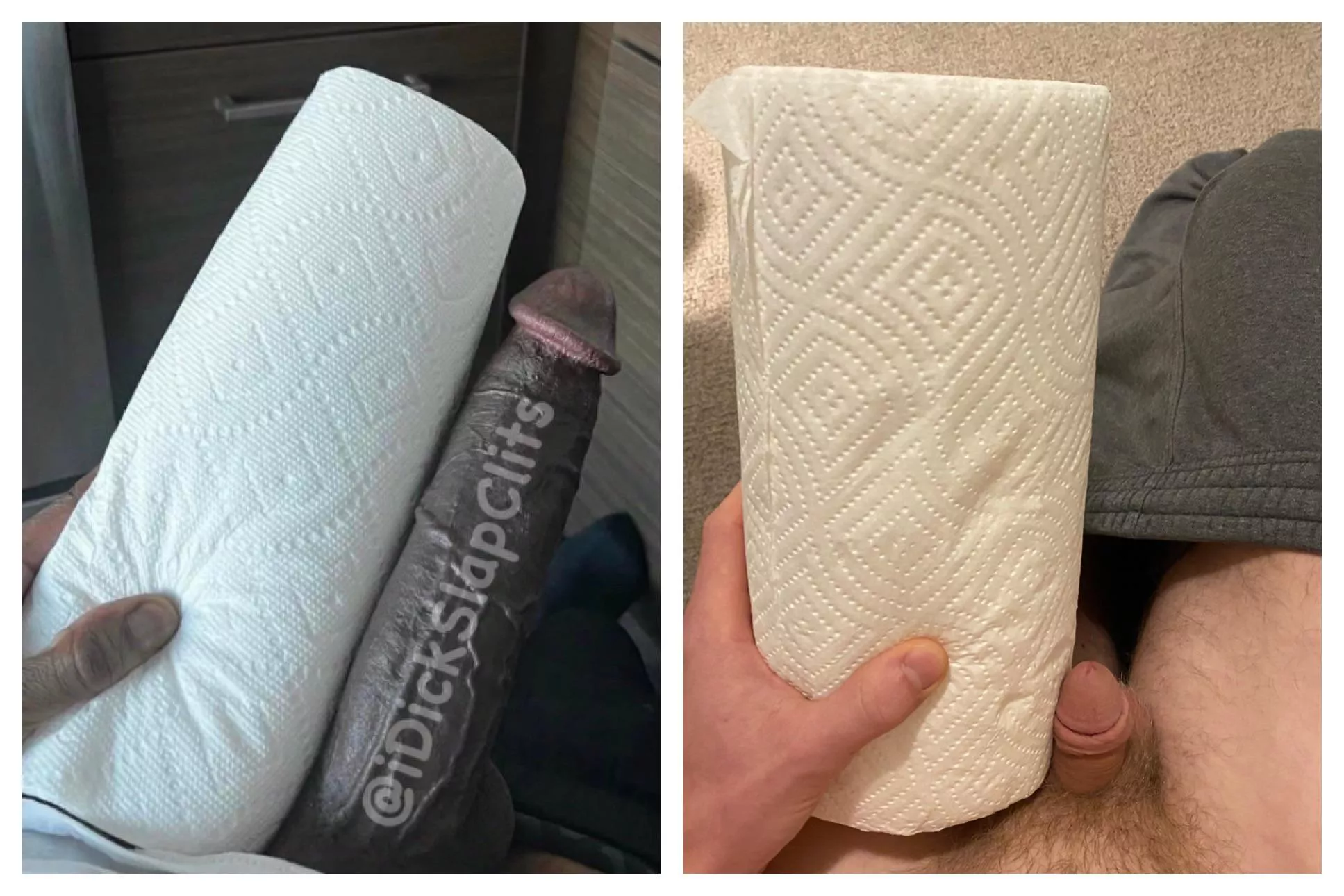 me and u/IIDickSlapClits comparing our cock sizes, thoughts?