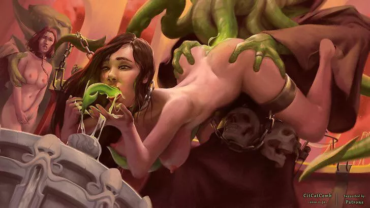 Watching her friend getting used ATWT by a mindflayer