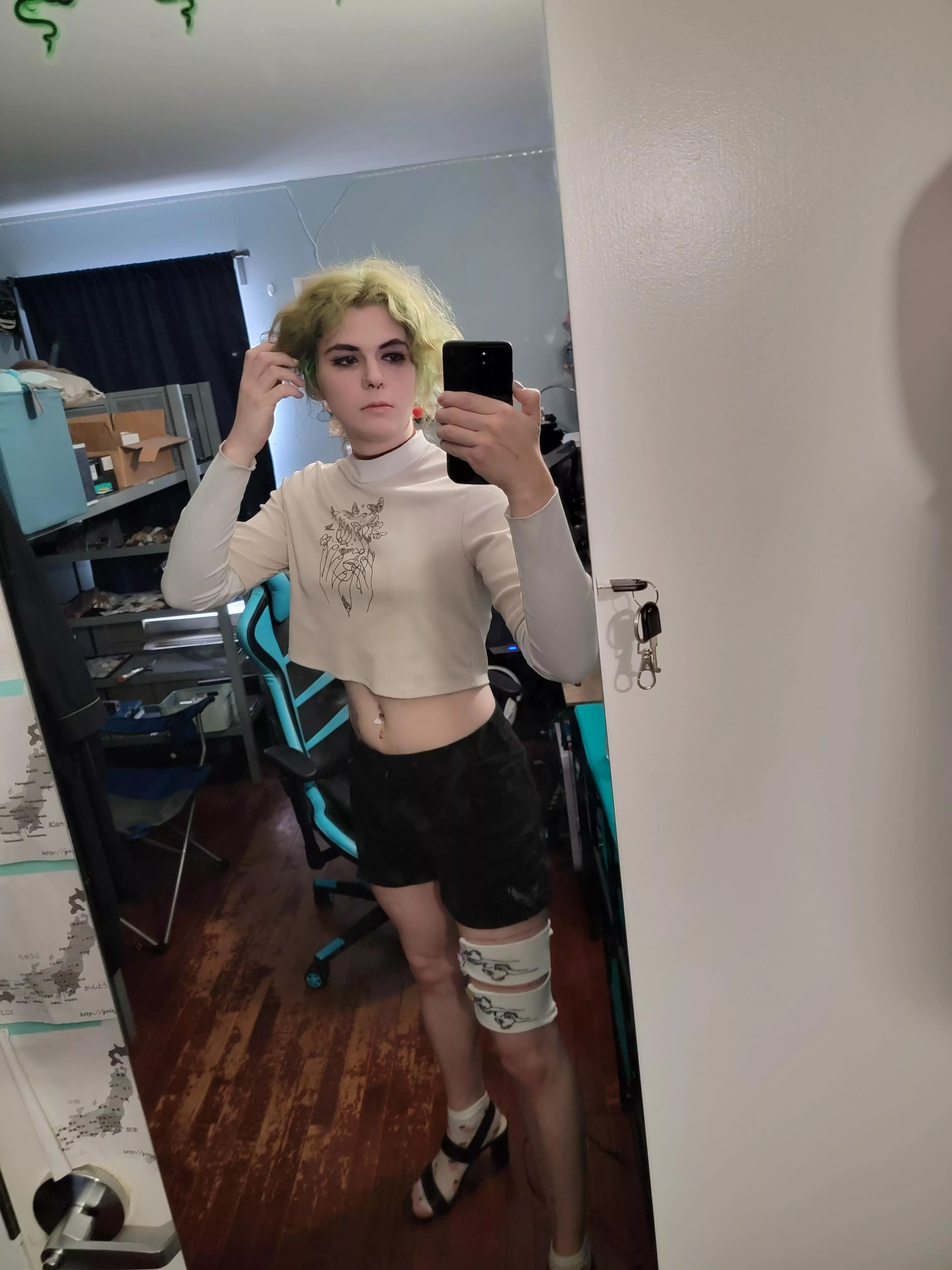 pony tail hair, for you💖💙🤍