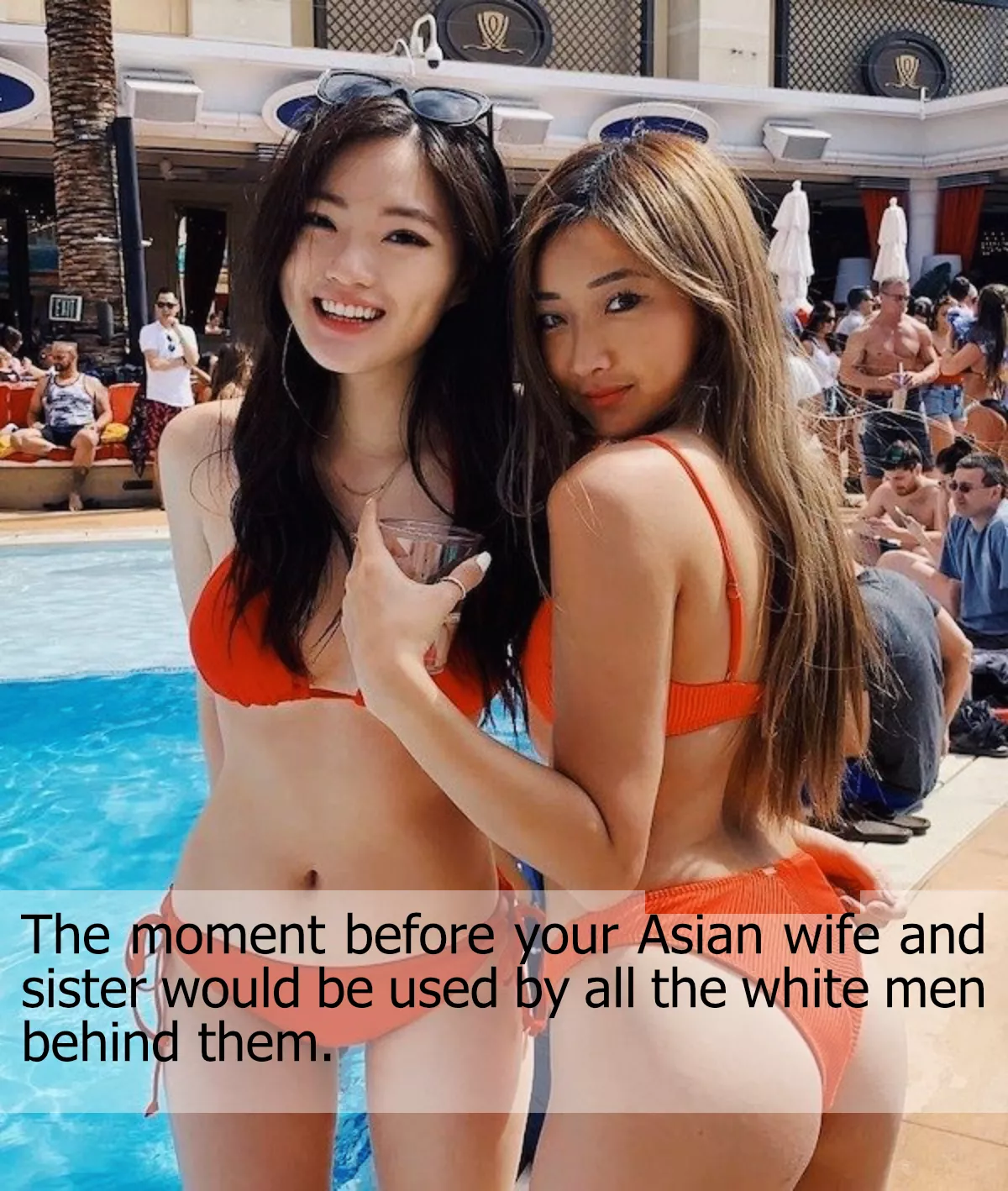 Your Asian wife and sister at the pool party Your Asian wife and sister at the pool party