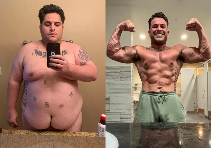 38 [m] 410 lbs to 203 11% bf! Celebrated turning 38 with a morning pump and feeling younger, healthier, and better than ever!