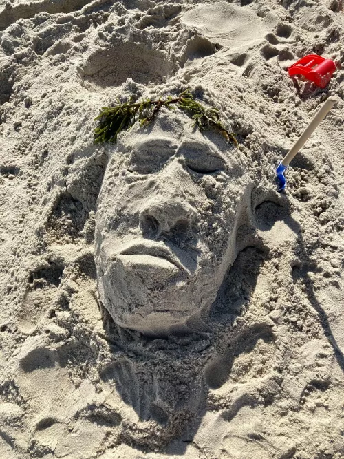 Cape cod, MA. My artist husband isn’t a beach guy, but he makes the most of it.