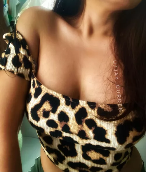 Just got a new leopard top🐆🤎🧡💛