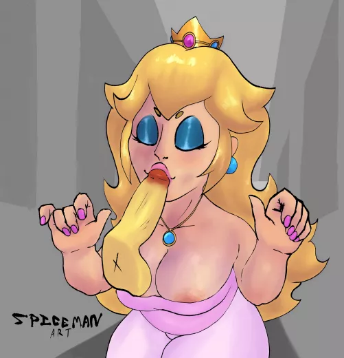 Peach giving a little blowie (@spicemanart on twitter)