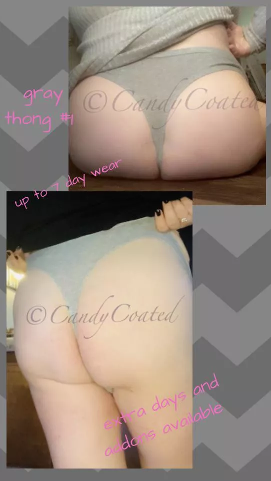 ðŸ­ My favorite thong is up for grabs! [Selling] check out my add ons  including masturbation ðŸ­ panty diary ðŸ­ stuffing ðŸ­ cream pie ðŸ­ no shower  ðŸ­ vibe control ðŸ­ and more! nudes by CandyCoated20212