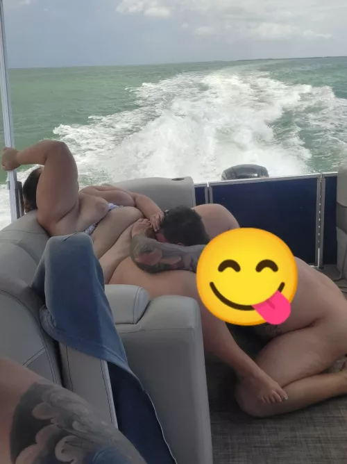 While Sir drives the boat, we take advantage of the free time!