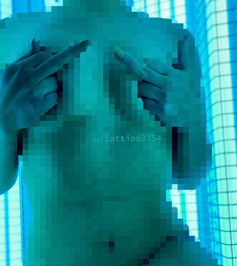 You can lick my boyfriends cum out of my tanning bed after he nuts all over me. And no you don’t get to touch yourself or even edge so don’t ask.