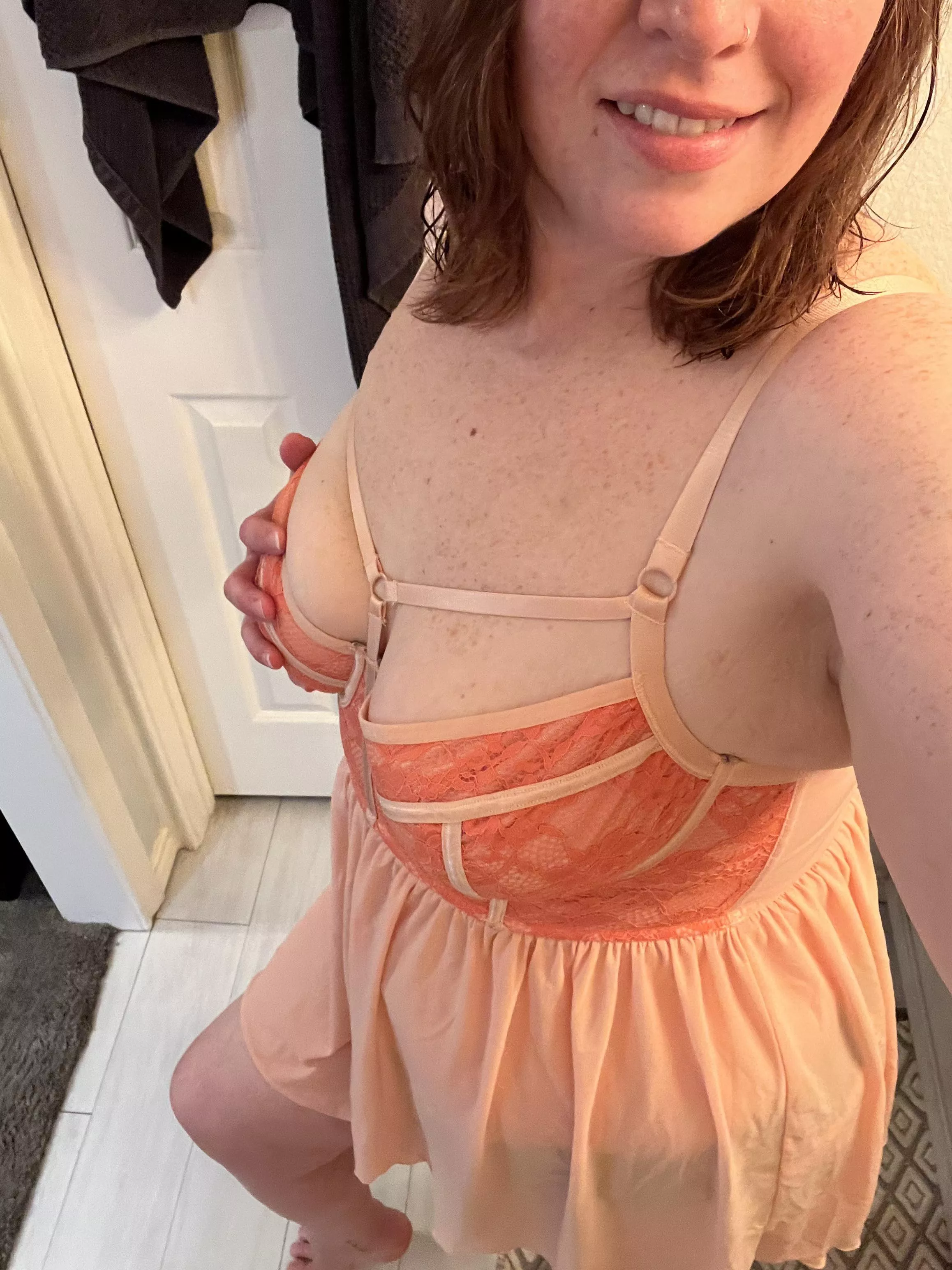 Wife was trying on lingerie for me. Would you fuck her in this? Wife was trying on lingerie for me. Would you fuck her in this?