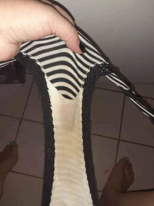 My soaked post-masturbation panties