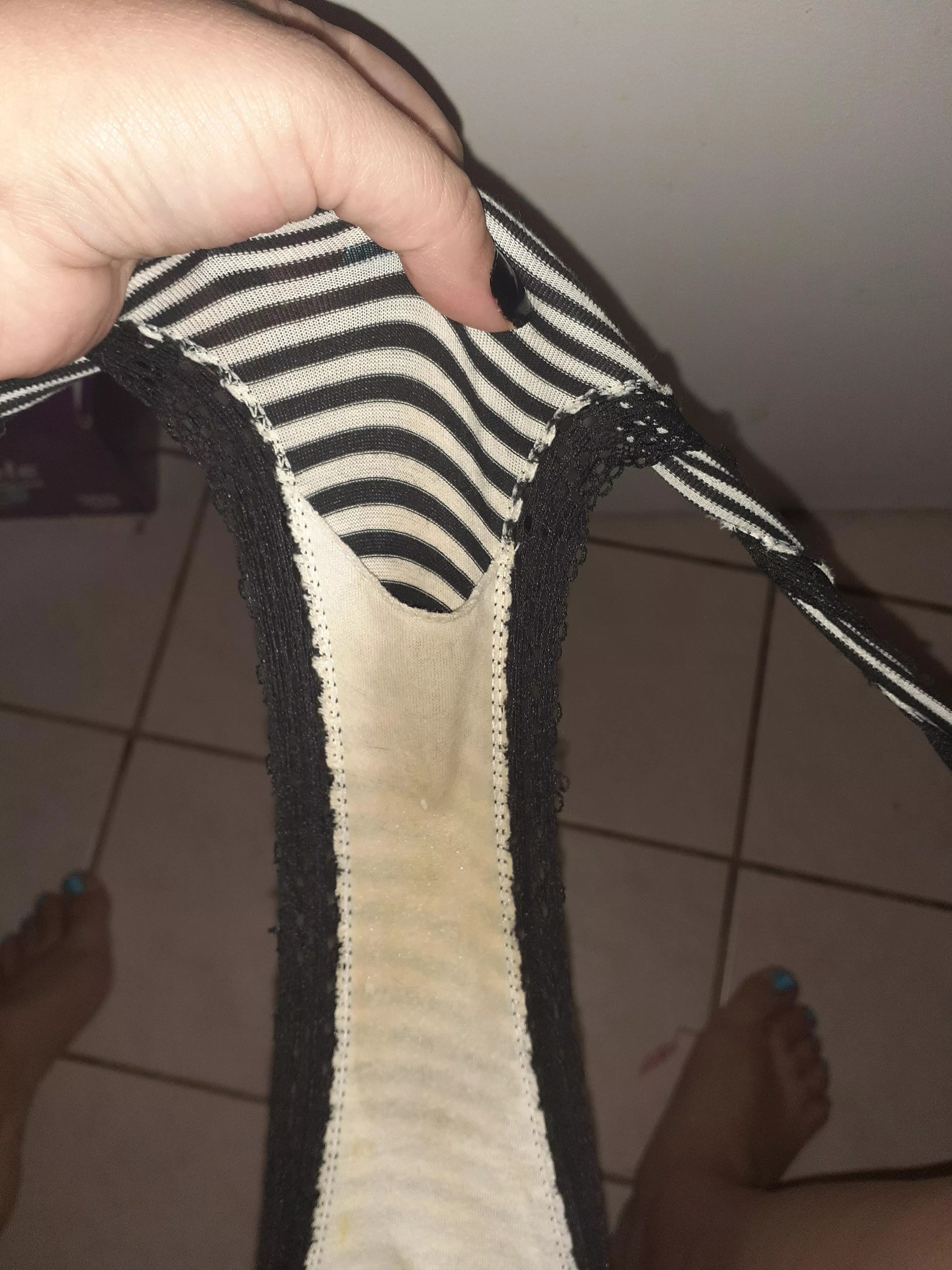 My soaked post-masturbation panties