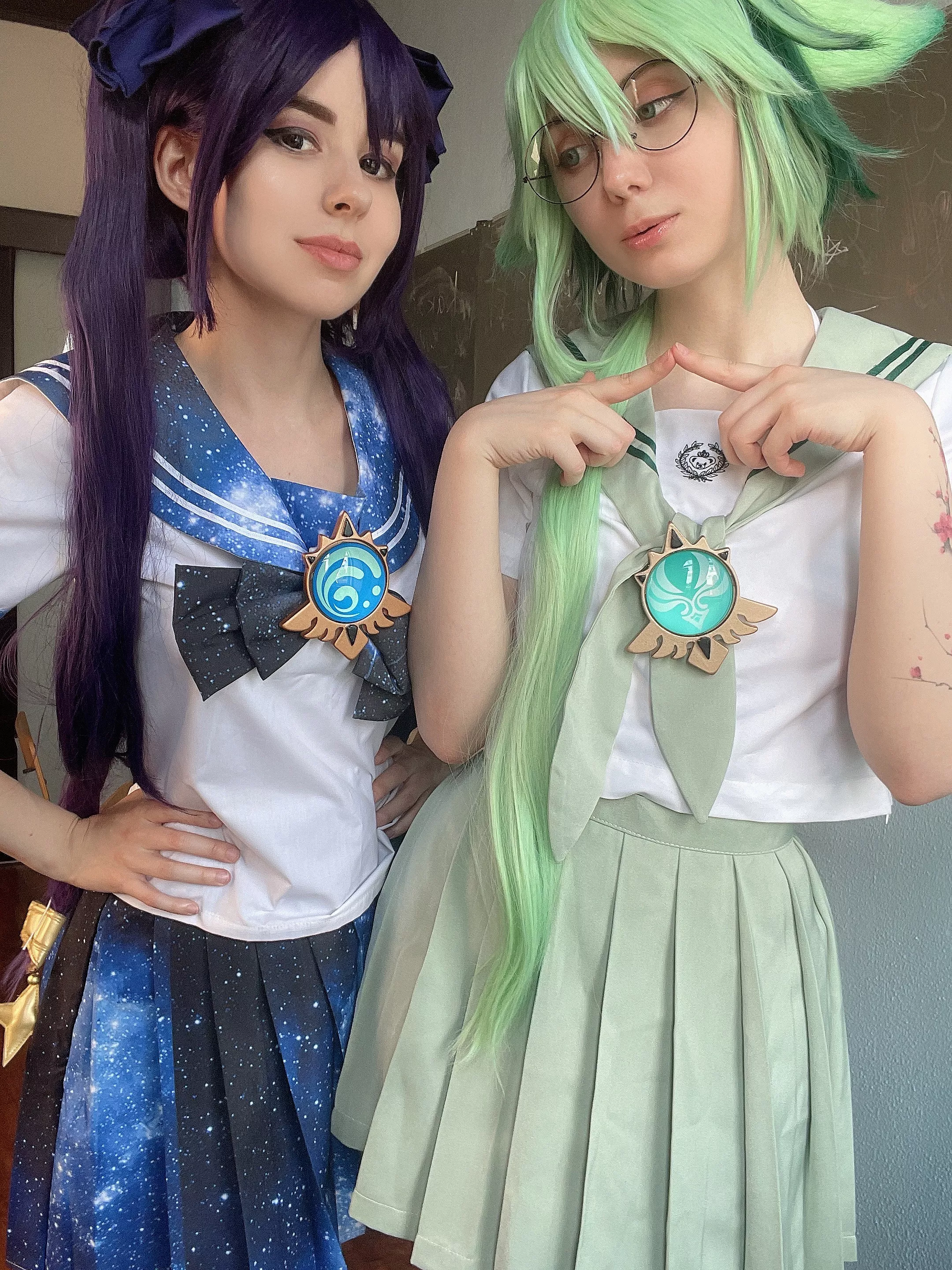 Schoolgirls Mona and Sucrose by Tasha & Remi [self]