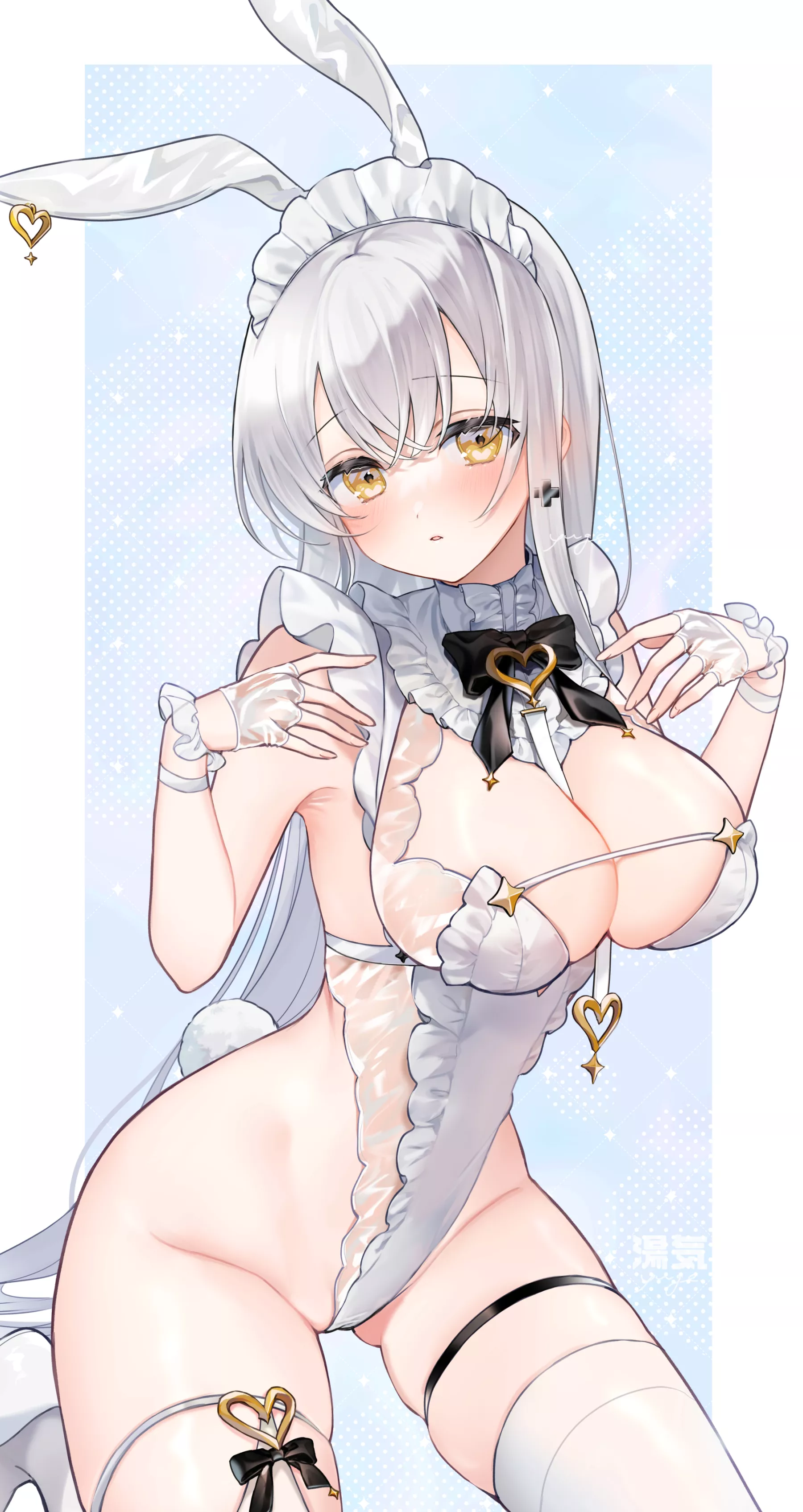 Blushing Bunny Girl Erotic Maid Highleg Leotard ( Yuge ) [Original]