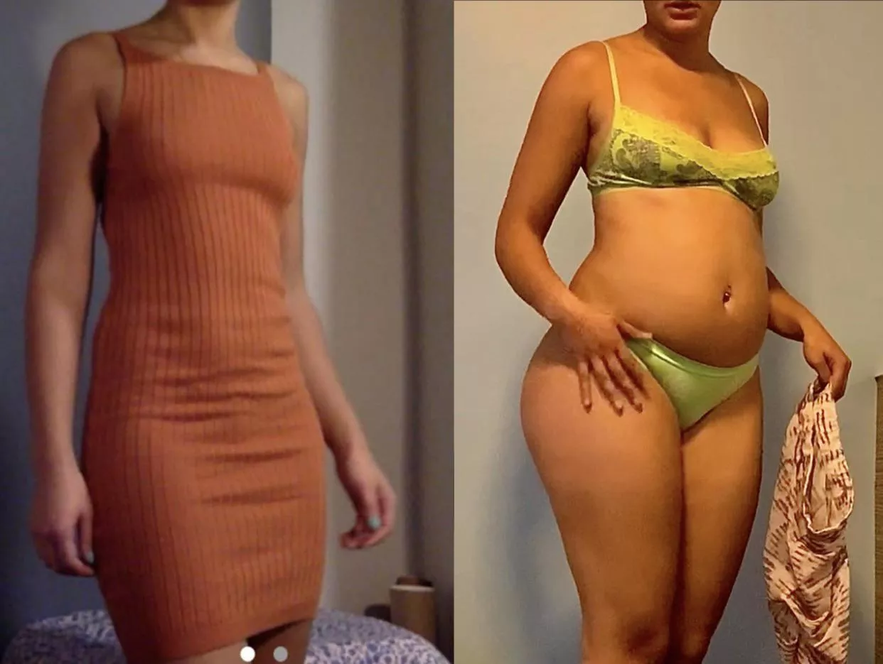 1 year of being a greedy, lazy piggy🐷🥵 I’m starting to get so thicc 💦