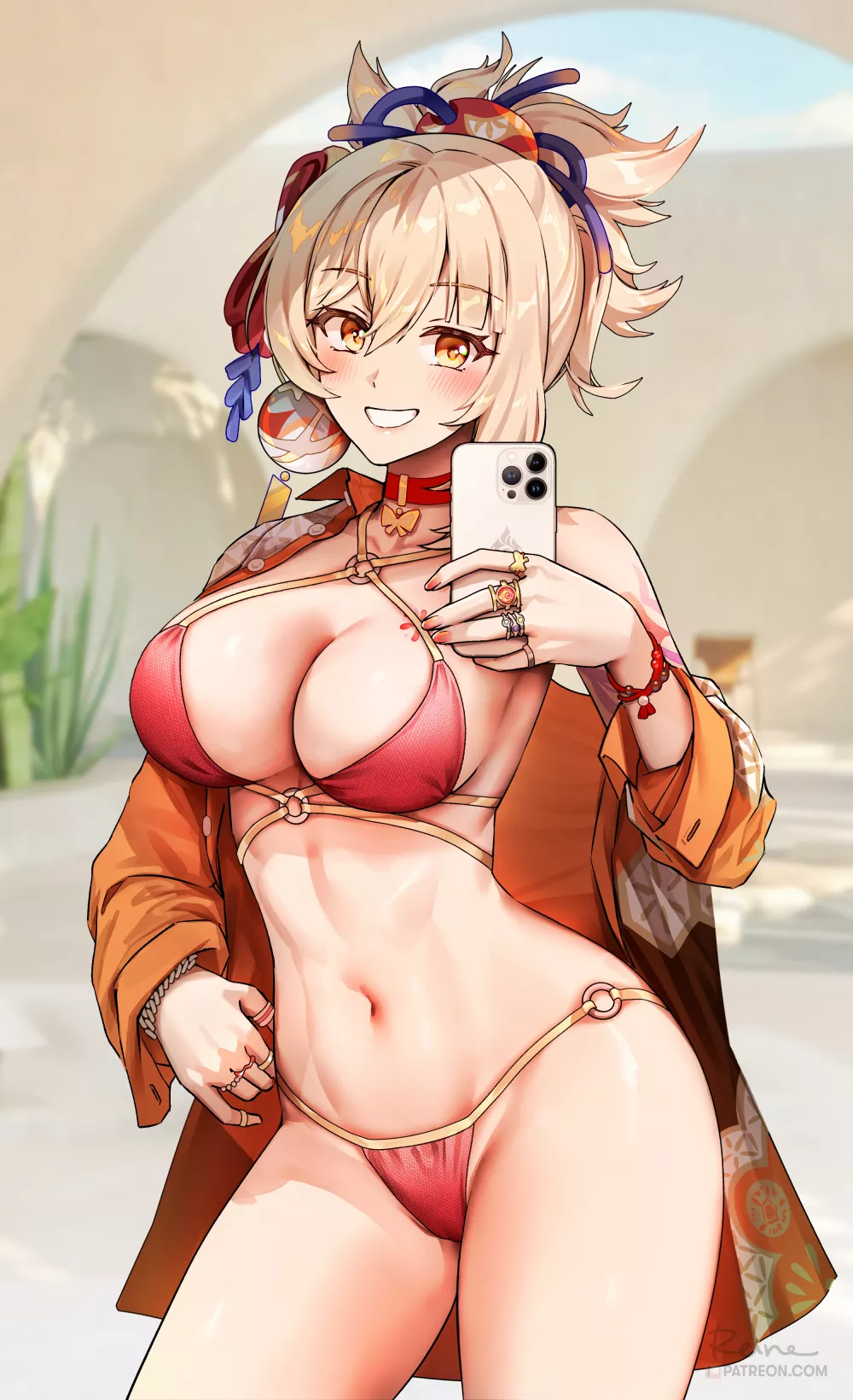 Yoimiya Bikini Selfie (FoxyReine) [Genshin Impact]