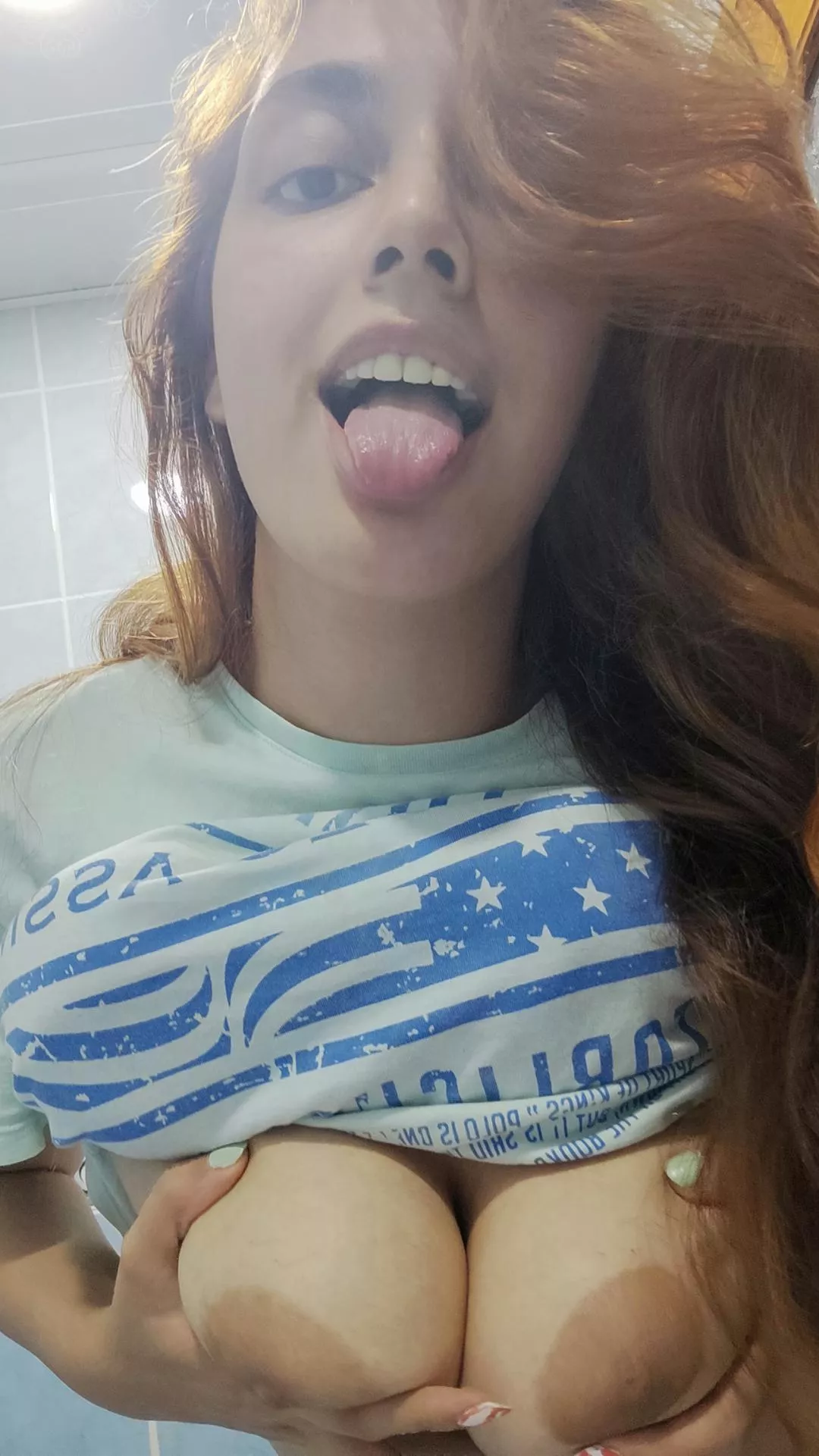 18 y.o redhead craving for ur dick between my titties 🥺 onlyfans link in the comments below