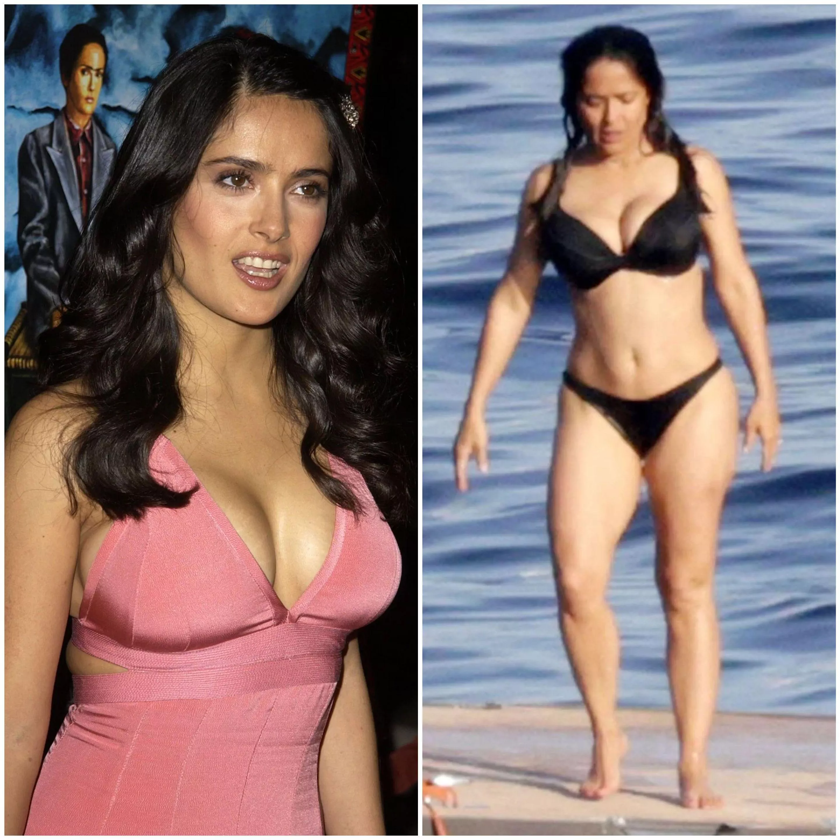 Salma Hayek: 20 years apart - do you prefer 2002 (35) or 2022 (55)?