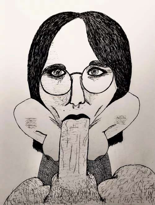 Drew some dudes girlfriend sucking horse dick