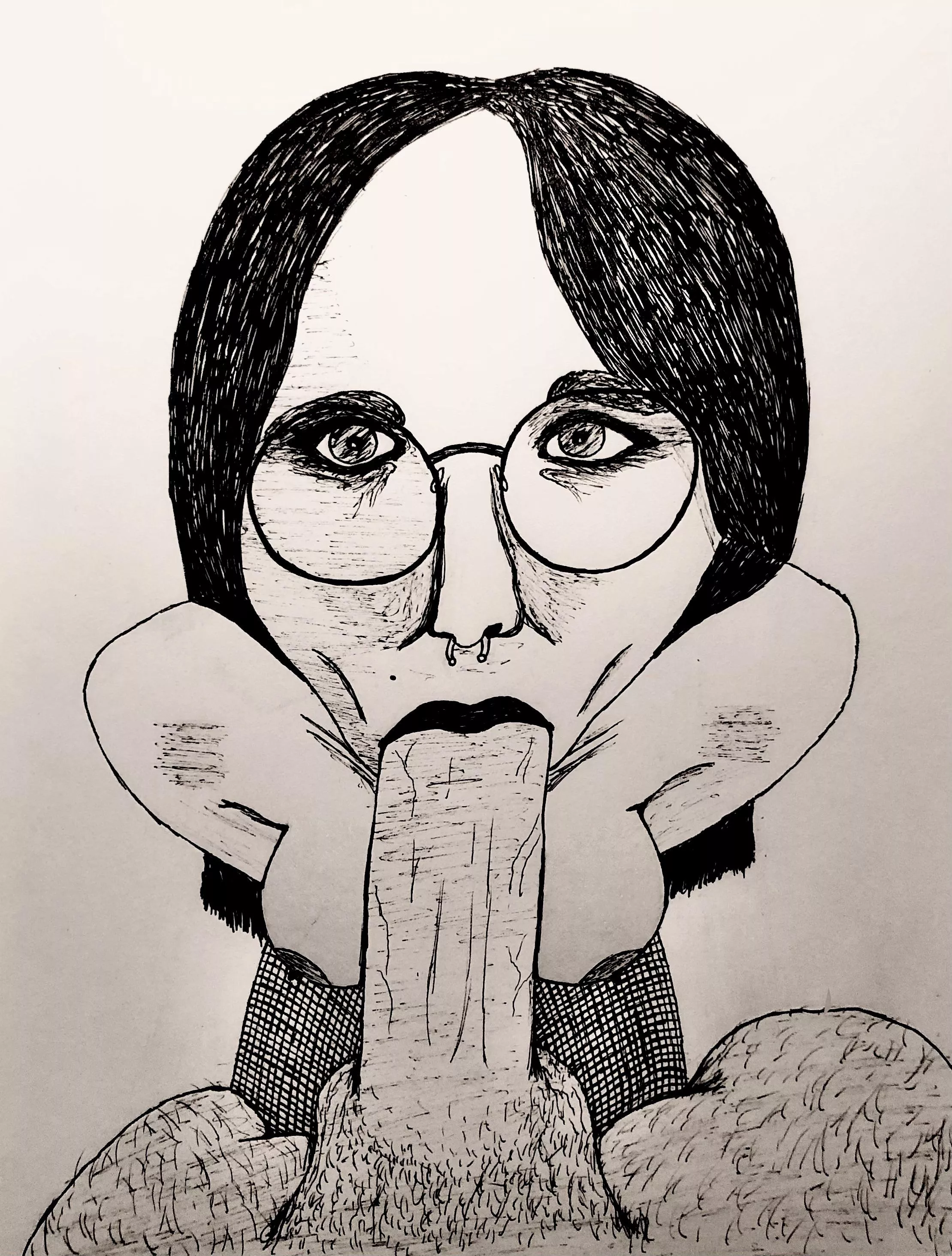 Drew some dudes girlfriend sucking horse dick