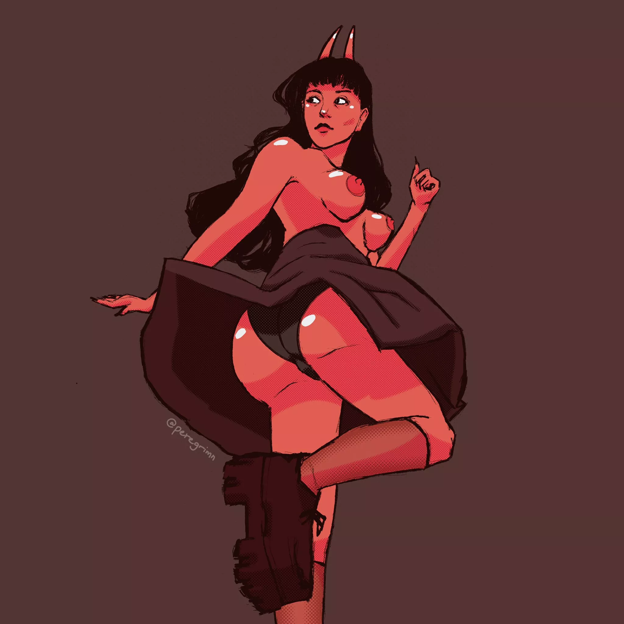 Demongirl Upskirt (Art by me)