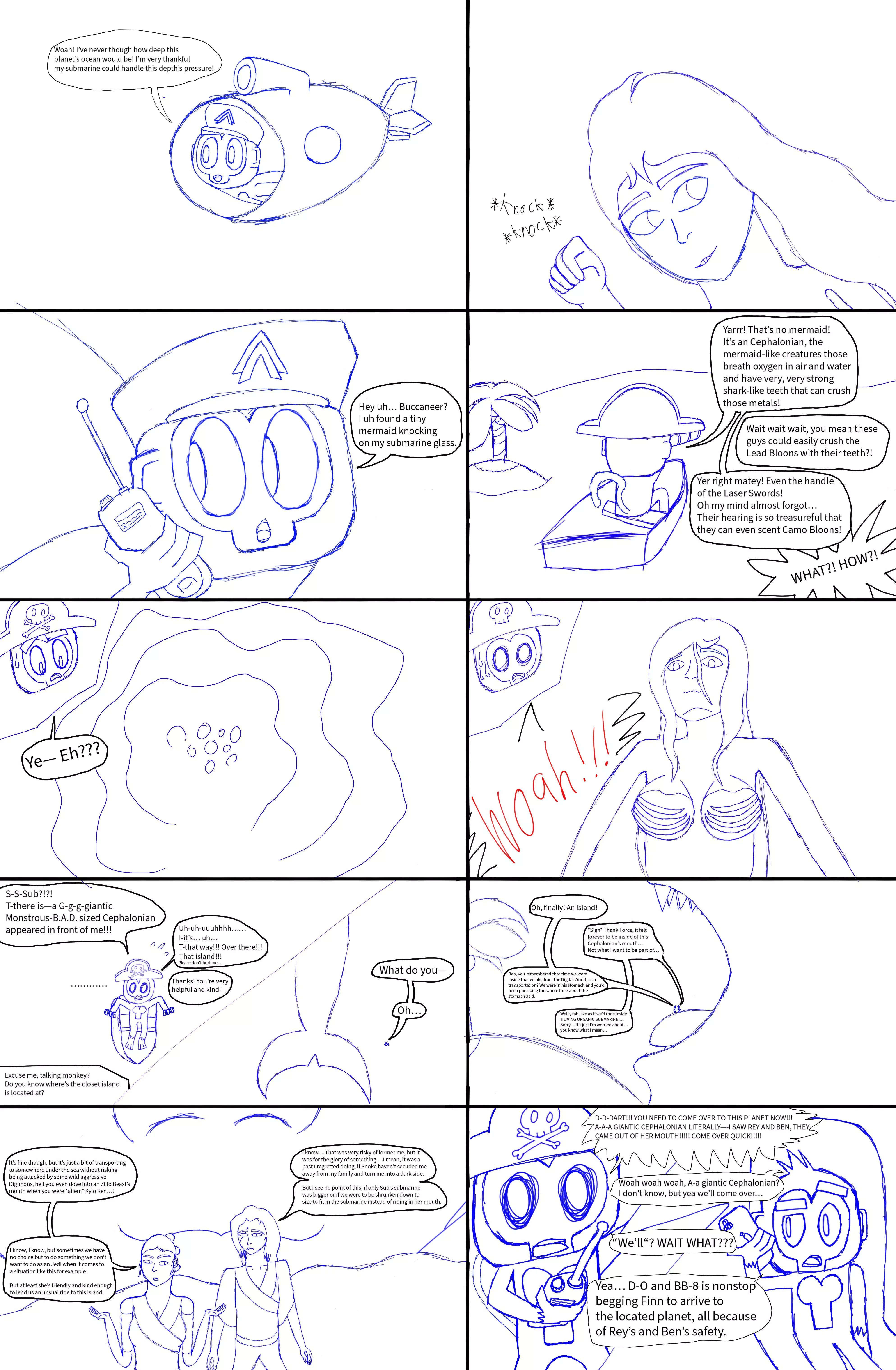 {Image} The two Monkeys were looking for at least an Cephalonian from an beach-ocean like planet, meanwhile a giantess-like Cephalonian helped out Rey and Ben to an island with an unusual ride. (The planet was discovered in the galaxy, it’s much, much 