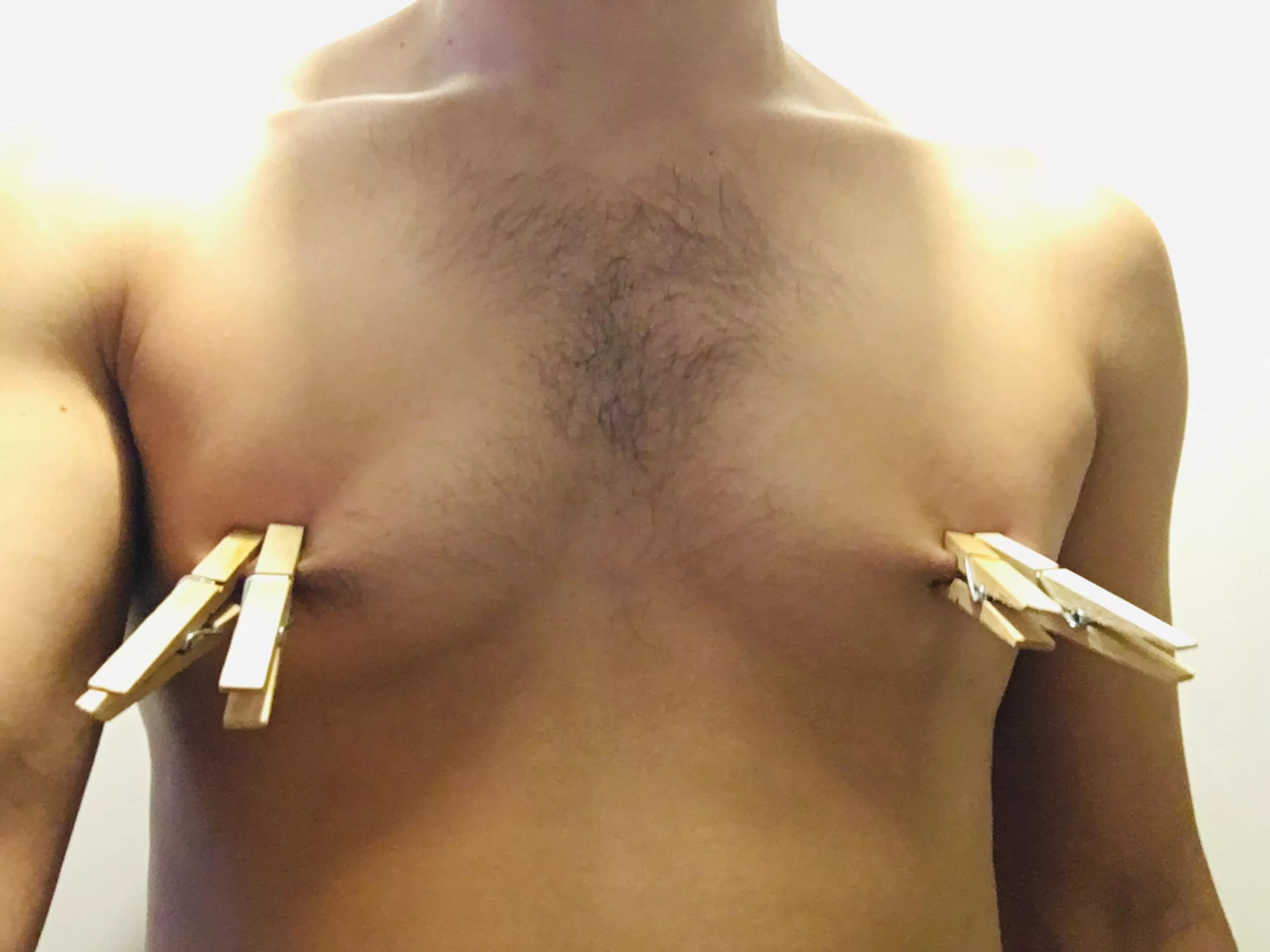 I was challenged to put clothespins on my ‘nips’ for 15 minutes by a lovely Redditor. It hurt, but I did it 😊