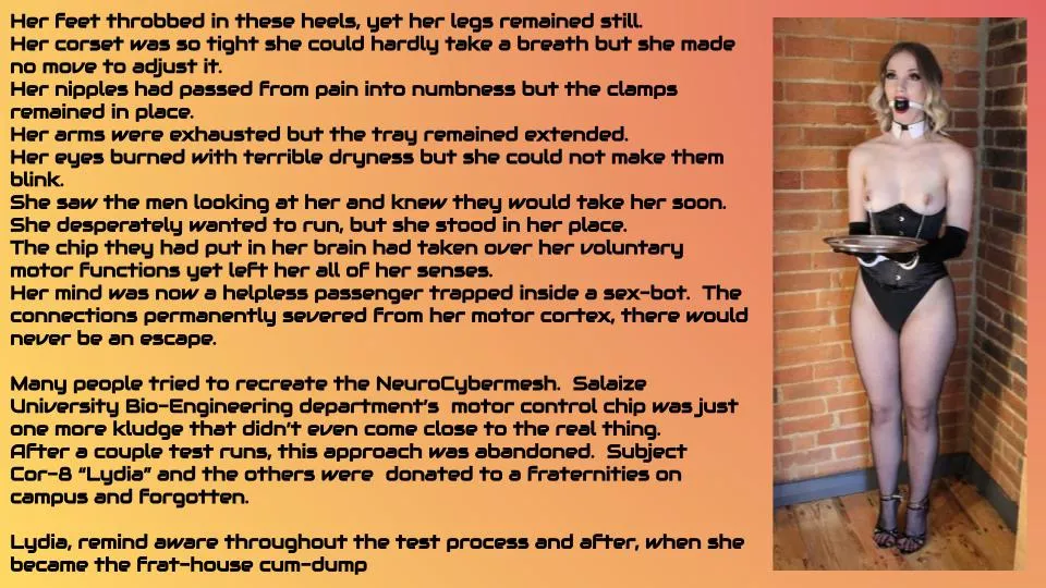 COR-8 Awaits instruction. Lydia prays for mercy.