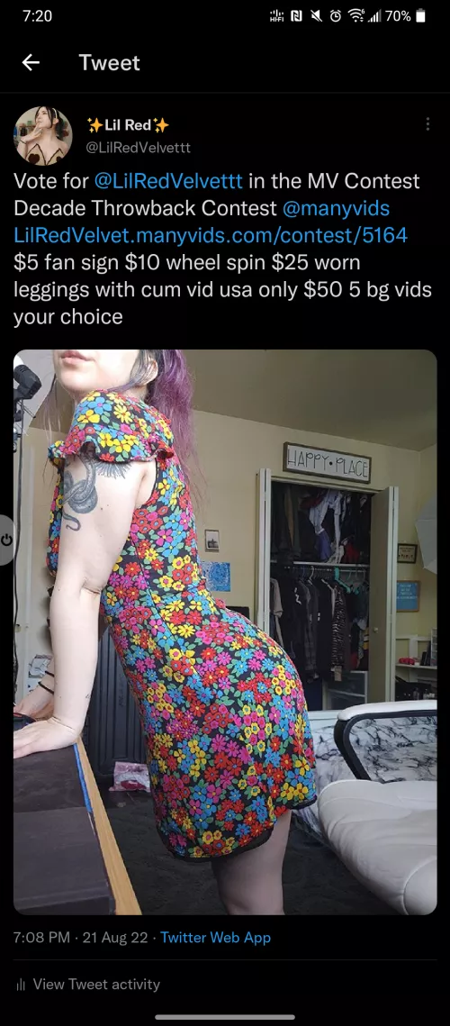 I'm in a contest on manyvids for the next 7 days