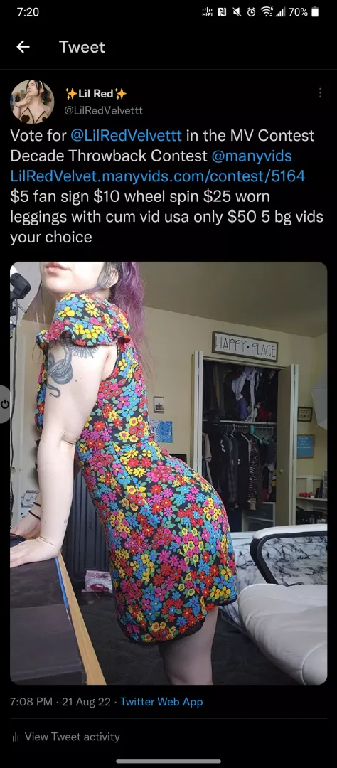 I'm in a contest on manyvids for the next 7 days