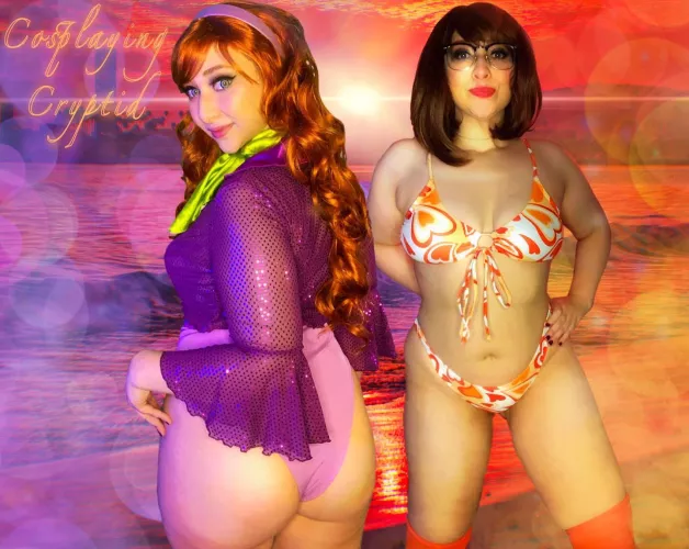 Velma and Daphne take the beach! 🧡💜 by Cosplaying Cryptid