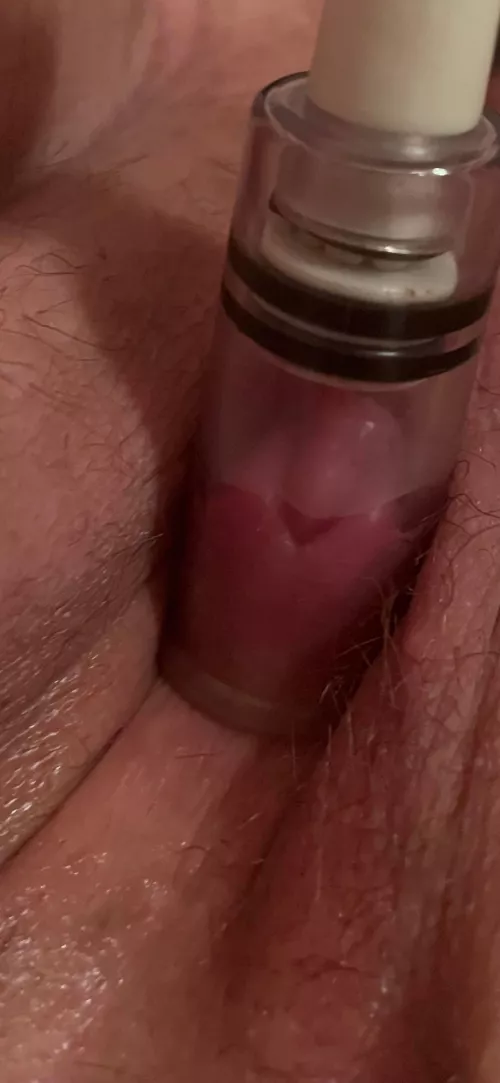 Getting my clit nice and pumped and swollen …. Please treat me like the edged, gooned and denied little cunt I am