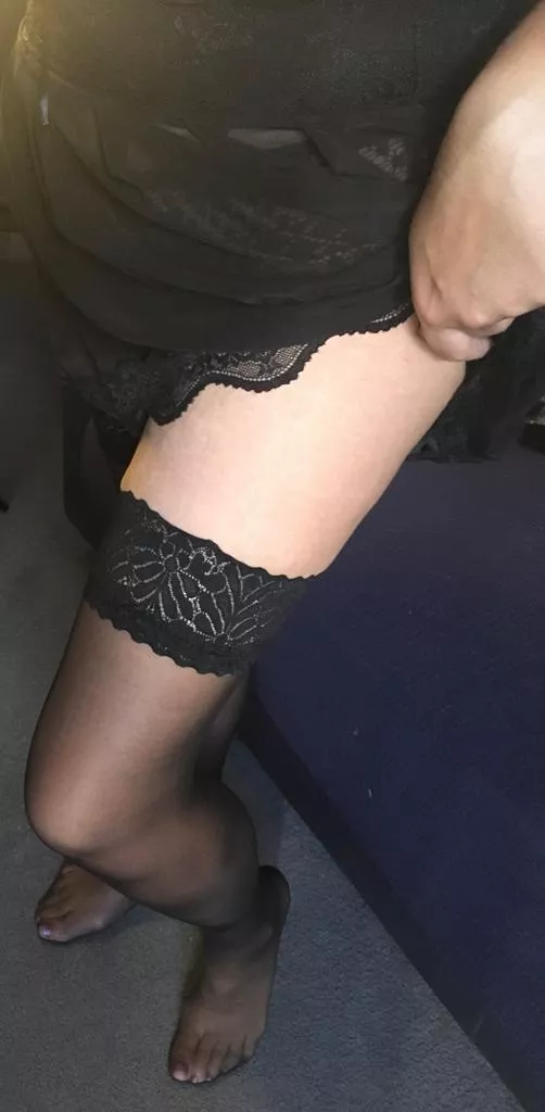 Lace top stockings are my favourite
