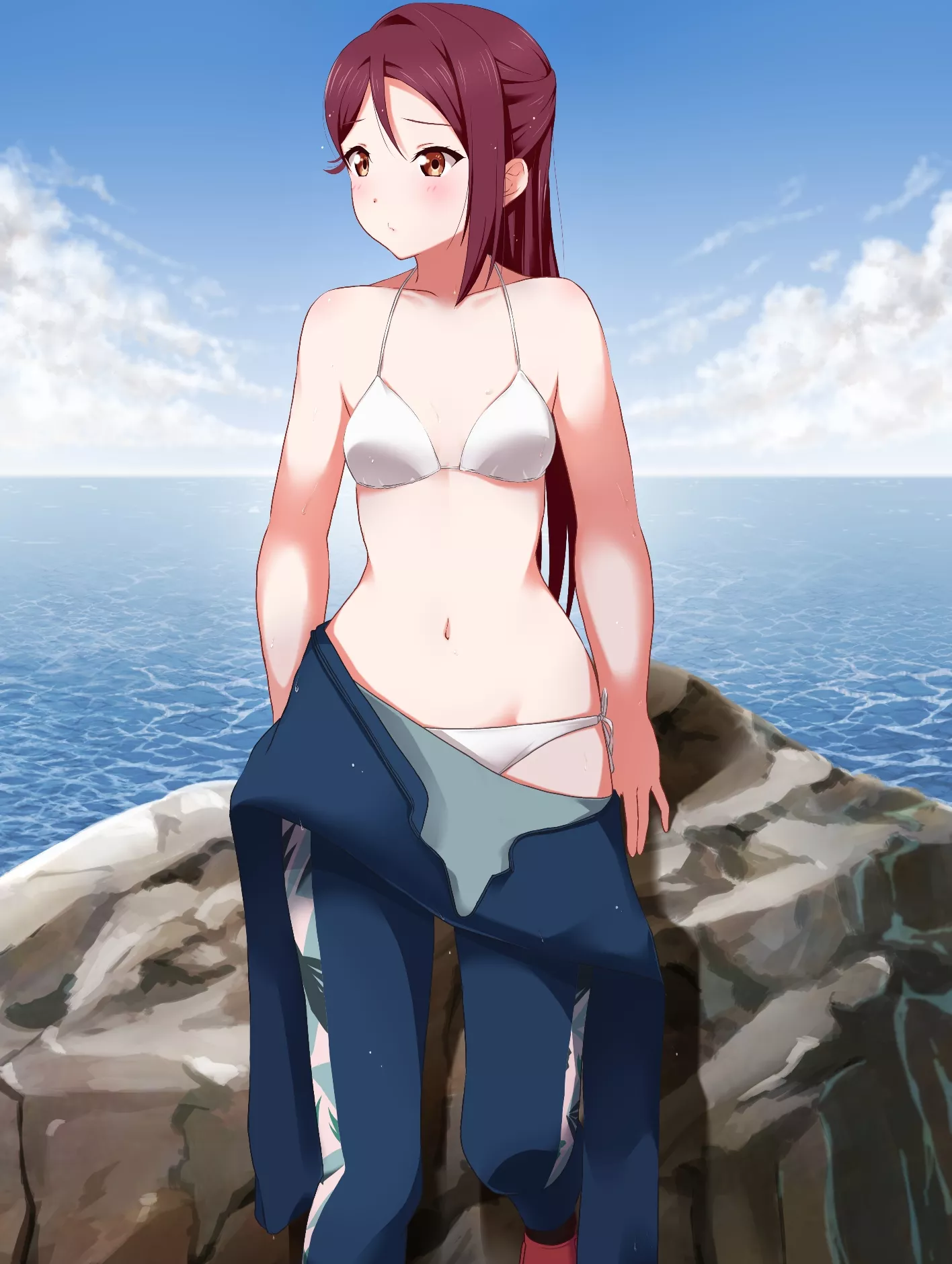 Riko Sakurauchi Wet Suit Undressing ( Supra is black) [love live! ]