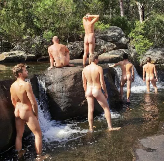 “At the waterfall” …