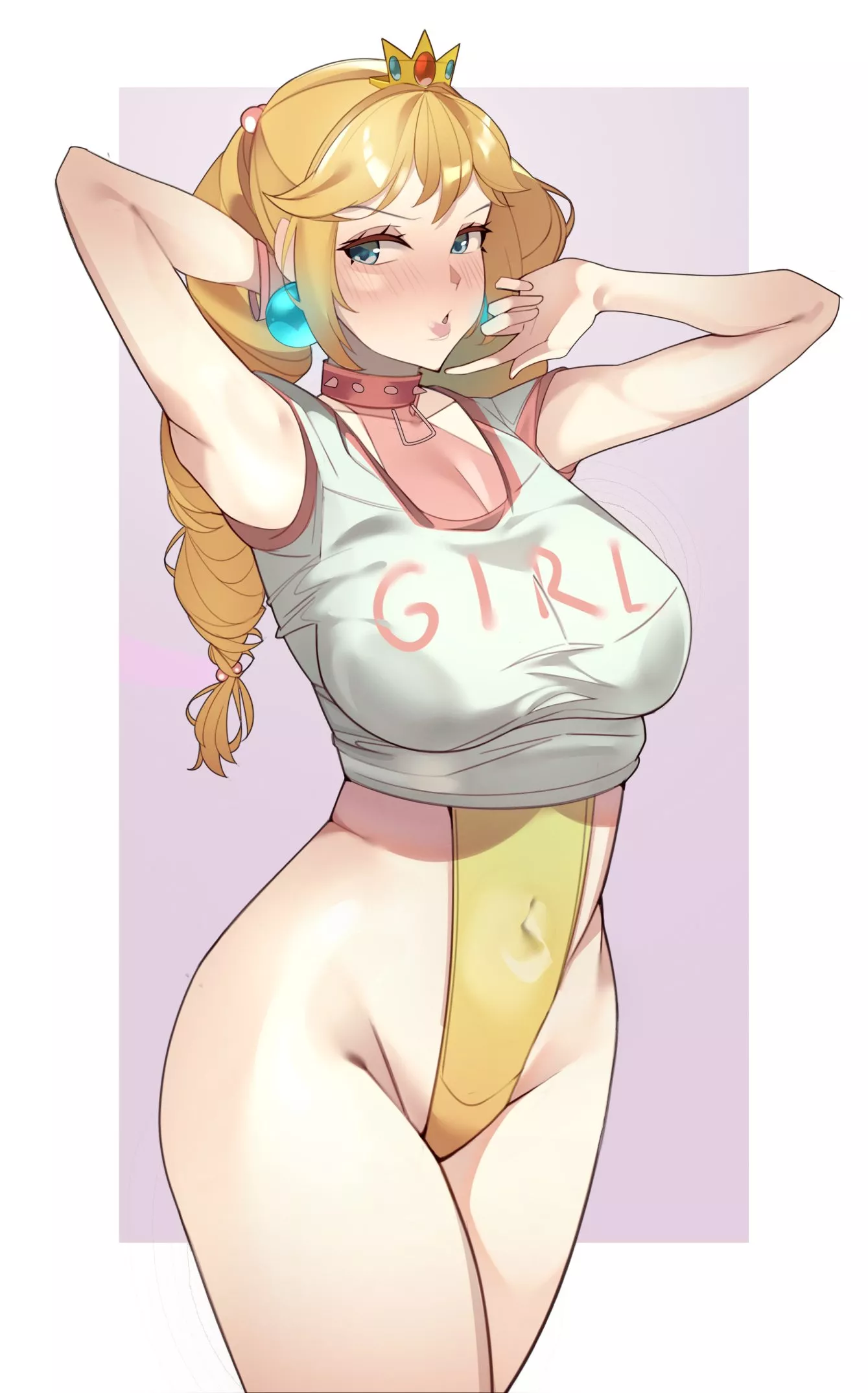 Bimbo Peach Highleg Leotard (Oregano )