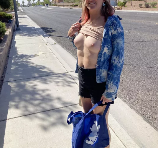 He told me to take my tits out even though some cars drove by…