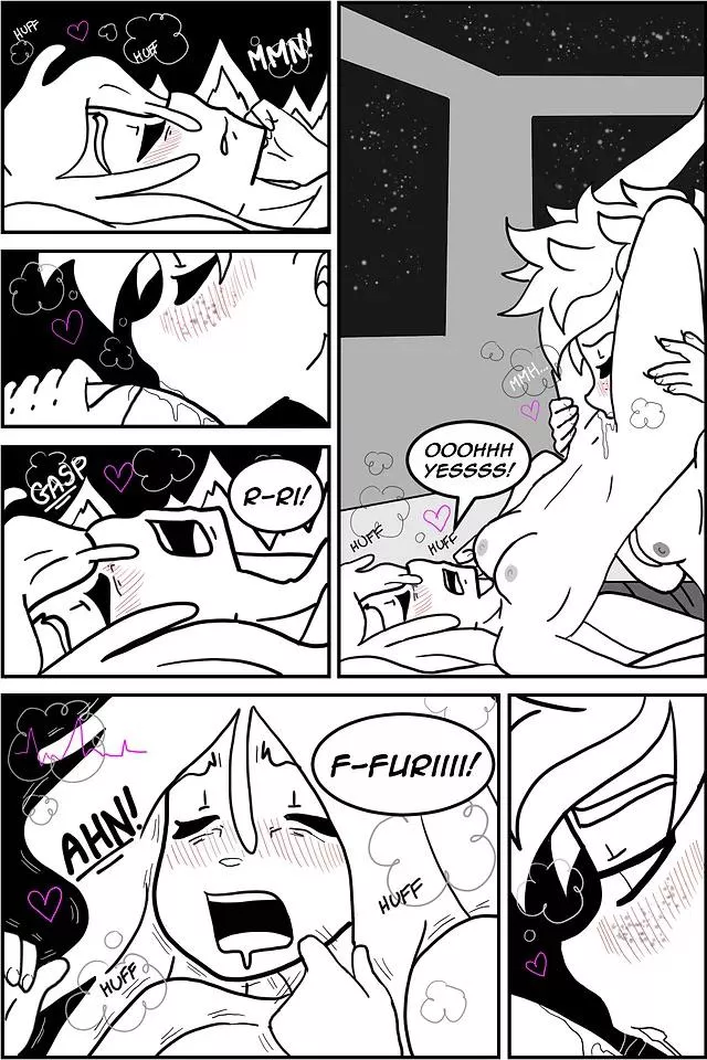 [Original][Our Little Universe] Just a one-shot of my OC Furi giving her lady Eva some fiery love 🤤