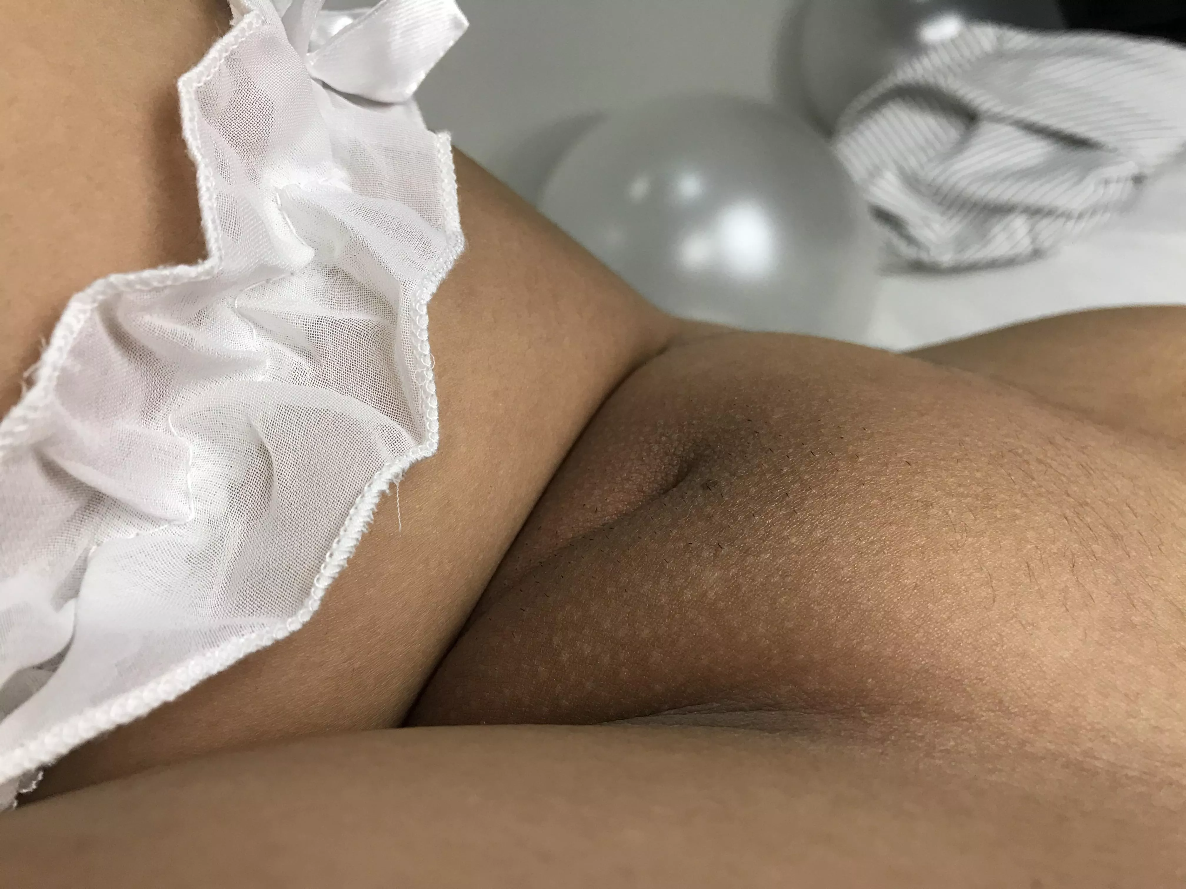 My skin is so dark…hope YOU like my smooth mound!