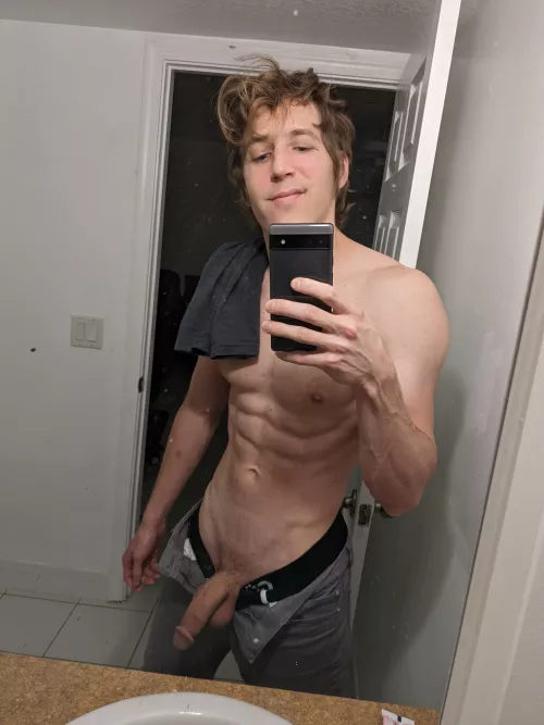 Huge softie hanging out my pants 😜