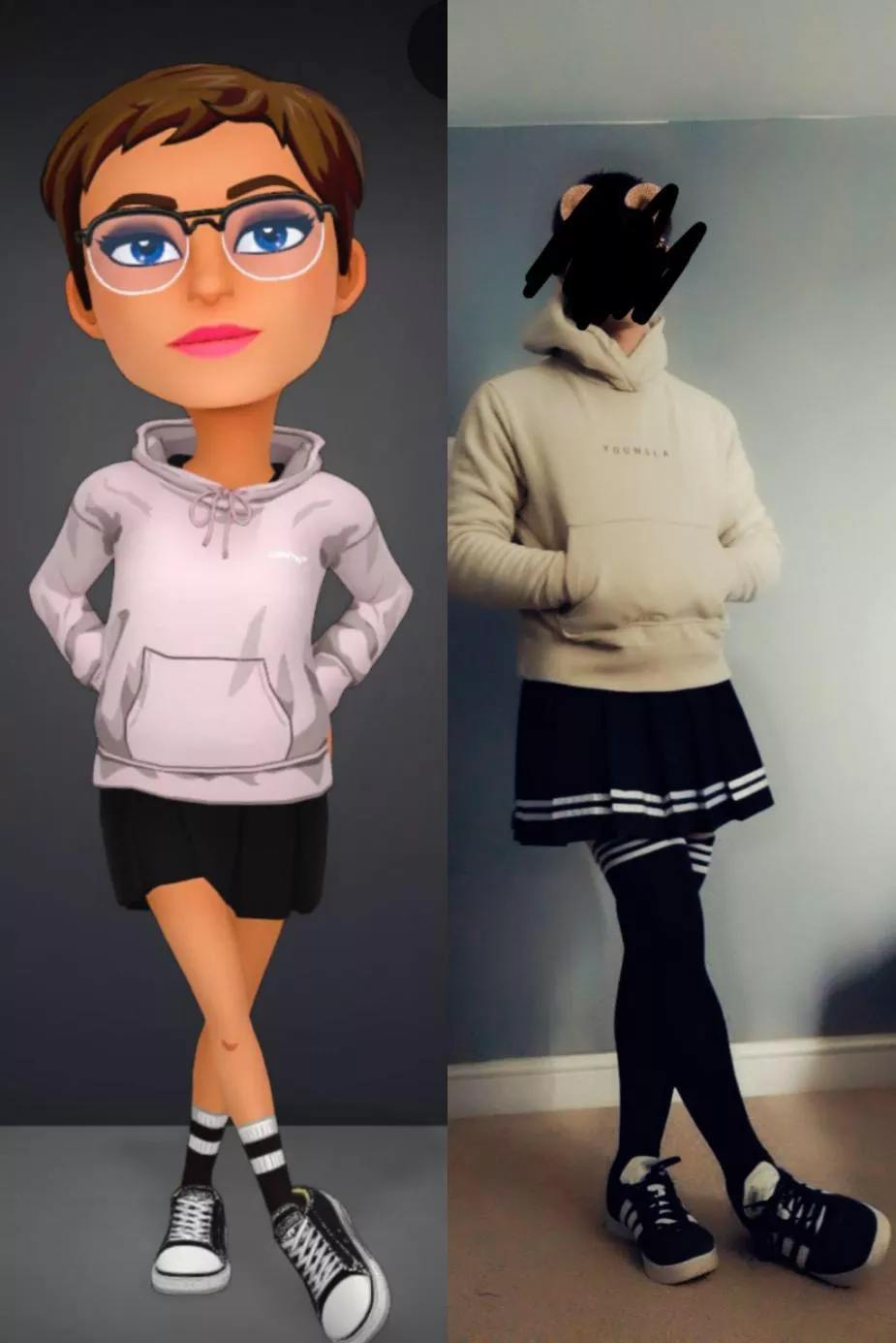 I tried dressing as my bitmoji, how did I do? 👀😅